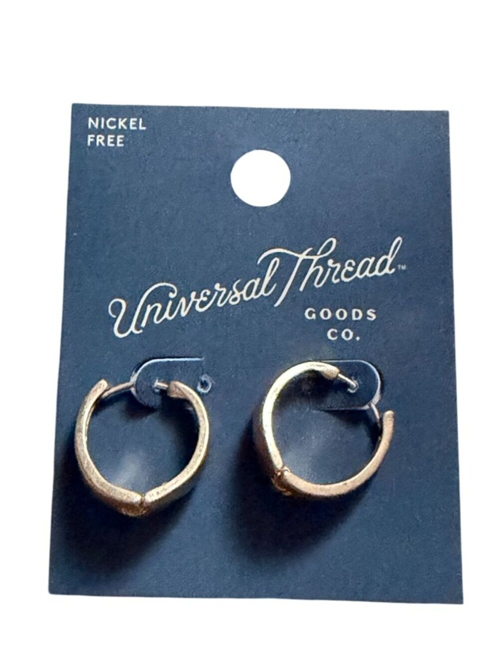 Universal Thread Muted Gold Tone Modern Hoop Earrings-New